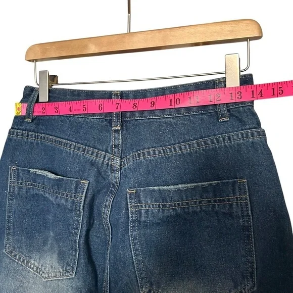 High Rise Wide Leg Distressed Jeans - Picture 6 of 10